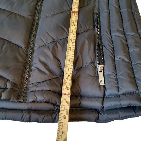 Tommy Hilfiger Womens Hooded Chevron Packable Jacket Logo Size Large L B… - Picture 12 of 14